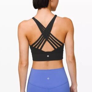 Lululemon black free to be moved high neck sports bra size 4